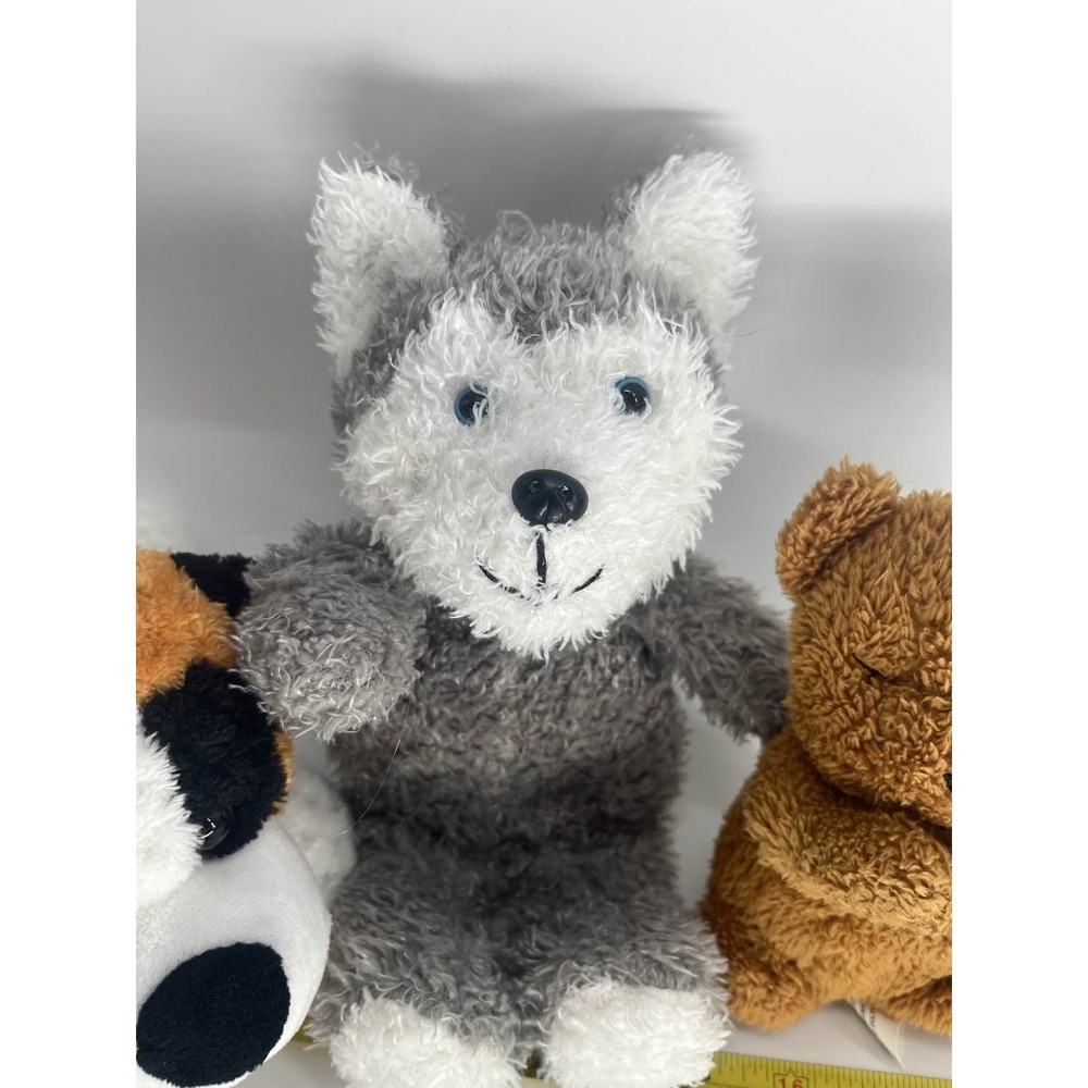 Stuffed Animal Lot: Husky Dog, Bear, Terrier Puppy - Picture 3 of 5